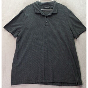 Axist Polo Shirt Men Size 2XL Gray Cotton Short Sleeve Regular Fit Slit Collared